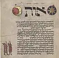 The piyyut "Sign of this Month," depicting men observing the moon