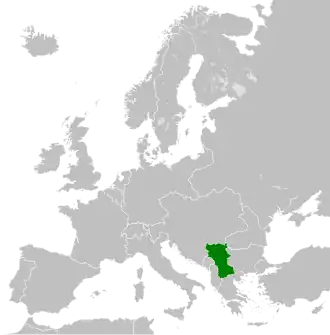The Kingdom of Serbia in 1914, on the eve of World War I