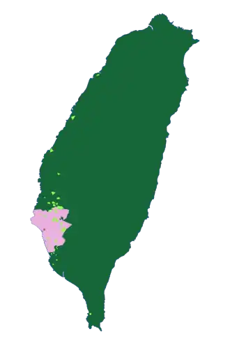   Location of the Kingdom of Tungning, and   settlements