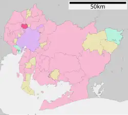 Location of Kitanagoya in Aichi Prefecture
