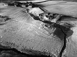Kite aerial photo of the site of Ogilface Castle