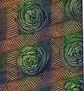 Multi-colored paste paper with impressed designs, 20th century
