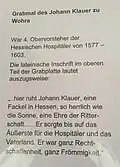 Information panel at Gravestone (in German)
