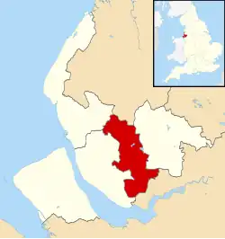 Knowsley shown within Merseyside