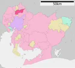 Location of Komaki in Aichi Prefecture