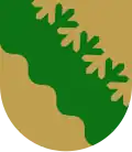 fir-twigged (sapiny) and wavy—Or, a bend upper edge fir twigged (sapiny), lower edge wavy, vert