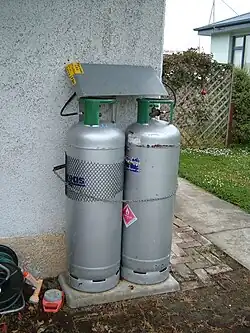 Image 111Cylinders of liquified petroleum gas (from Oil refinery)