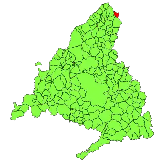 Municipal location within the Community of Madrid