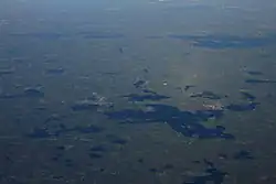 Rörvik and Lammhult seen from an aeroplane