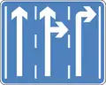 Layout of traffic lanes ahead (for lane formation)