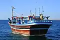 A small Iranian Launch in the open waters of Chabahar