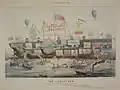 Print referring to the difficulty of trying to launch Great Eastern. The Mariners' Museum