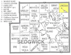 Location within Sedgwick County