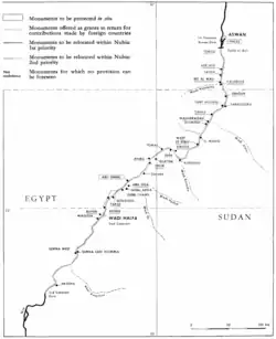 List of monuments at risk in the 1960 UNESCO Courier