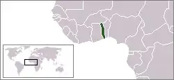 Location map for the Togo.