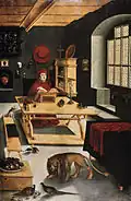 Albert of Brandenburg, Archbishop of Mainz, as Saint Jerome in his Study, Hessisches Landesmuseum Darmstadt, 1525, 116,5 x 77,5 cm.