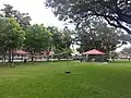 Volleyball courts and garden seats