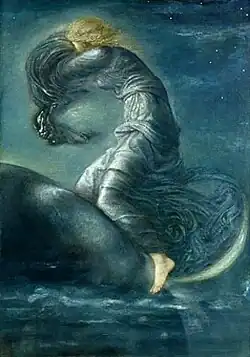Woman with her face hidden, sitting on a globe