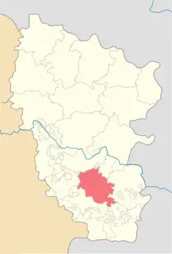 Location of Lutuhynskyi Raion