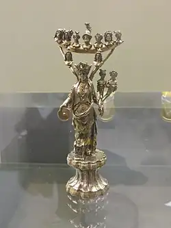 Tutela figurine with images of the seven days of the week - 14 cm high