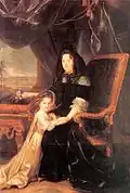 Marquise de Maintenon with her niece Françoise Charlotte d'Aubigné (1688)