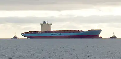 Gunvor Maersk of the Gudrun Maersk class at the Århus Bay in 2005