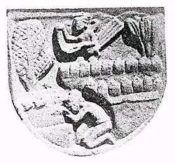 Devotee and apsara