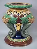 Garden Seat, coloured lead glazes