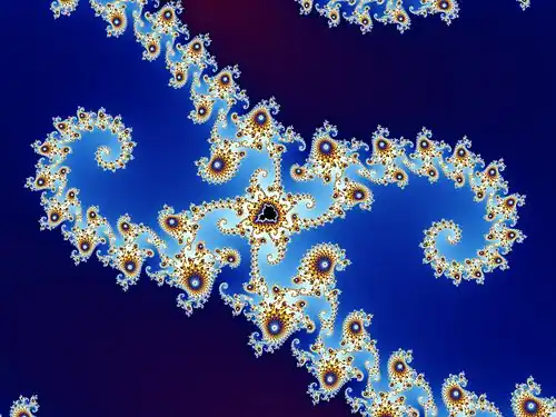 Satellite. The two "seahorse tails" (also called dendritic structures)[67] are the beginning of a series of concentric crowns with the satellite in the center.