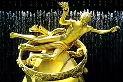 Statue of Prometheus gifting mankind fire