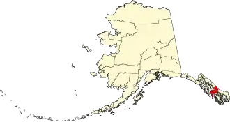 State map highlighting Petersburg Borough