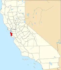 State map highlighting San Mateo County