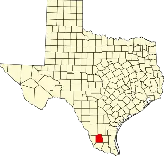 State map highlighting Jim Hogg County