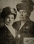 Diehl and Gillespie wearing their police badges, 1913