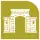 Pictogram of Ciudad Azteca metro station. It features the silhouette of a brick gateway.