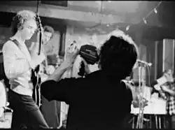 Orchestra Luna at CBGB's in 1975 being filmed by Pat Ivers of Metropolis Video