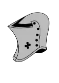 Jousting or tourney helmet.[1]