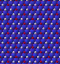 View of trioctahedral sheet structure of mica emphasizing magnesium or iron sites