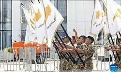 Flag Carriers during the October 1st independence day parades.