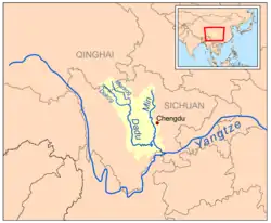 Min River in central Sichuan