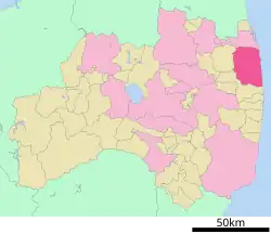 Location of Minamisōmain Fukushima Prefecture