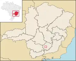 Location of Santa Cruz de Minas in Minas Gerais and Brazil