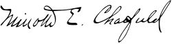 Cursive signature of Minotte E. Chatfield