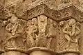 St John the Baptist church capital: Dancers and Musicians