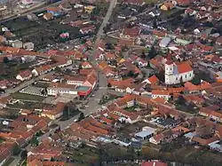 Aerial view of the town centre