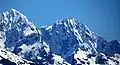 South aspect of Mount Christina centred, Ngatimamoe Peak left