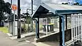 Bus stop and Entrance on Pacific Highway in November 2022