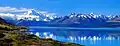 South aspect of Mount Blackburn right of centre, from Lake Pukaki