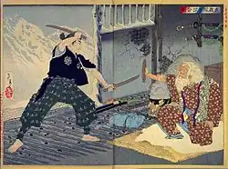 Musashi vs Bokuden, by Taiso Yoshitoshi
