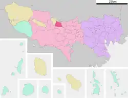 Location of Musashimurayama in Tokyo